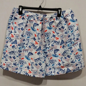 NWT The Right Stuff Men's Fishing Novelty Print Swim Trunks Shorts Sz L-Beach